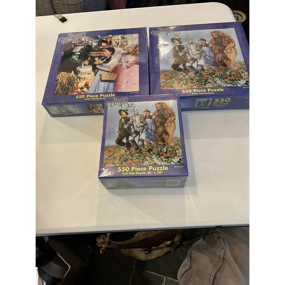 Lot Of 3 Vintage Pressman Wizard Of Oz SEALED Puzzle Sets From 2001&2002🔥